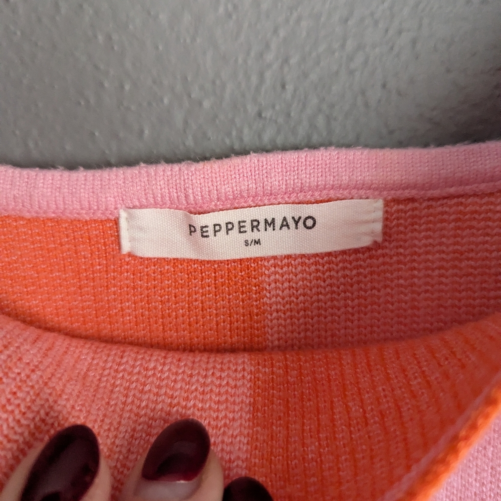 Peppermayo checkered pink and orange tank top size small/ medium 12.5 x 17-19 - Picture 3 of 4